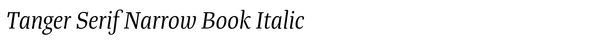 Tanger Serif Narrow Book Italic image